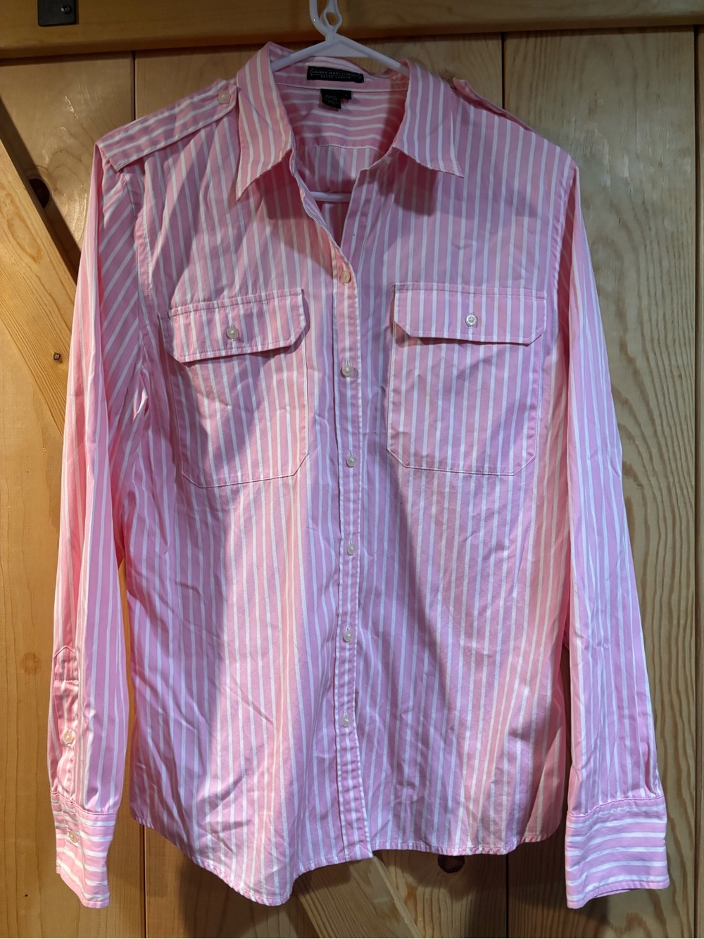 Tommy Hilfiger Pink & White Striped Button-Front Shirt